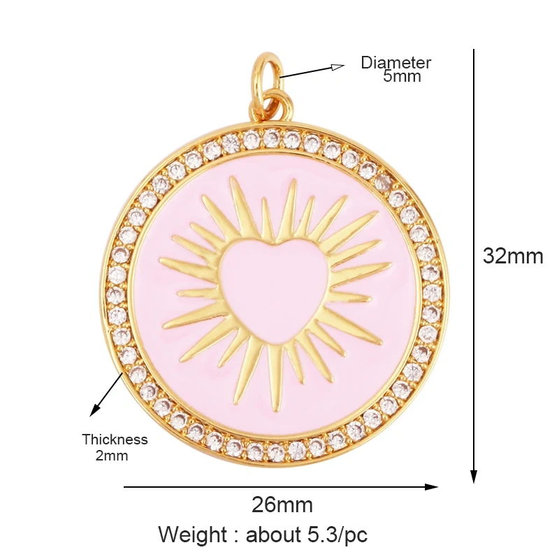 New Vintage Victorian Love Heart Zircon Charm Pendant,Creative Butterfly Pentacle 18K Gold Plated Jewelry Necklace Supplies L25