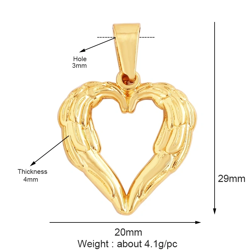 New Vintage Victorian Love Heart Zircon Charm Pendant,Creative Butterfly Pentacle 18K Gold Plated Jewelry Necklace Supplies L25