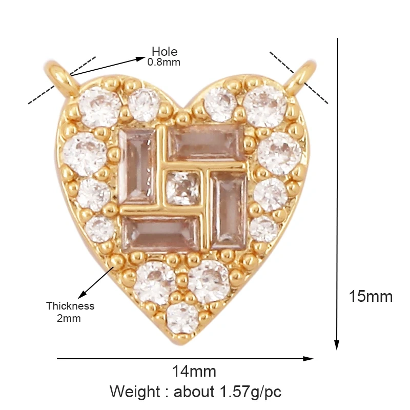 New Vintage Victorian Love Heart Zircon Charm Pendant,Creative Butterfly Pentacle 18K Gold Plated Jewelry Necklace Supplies L25