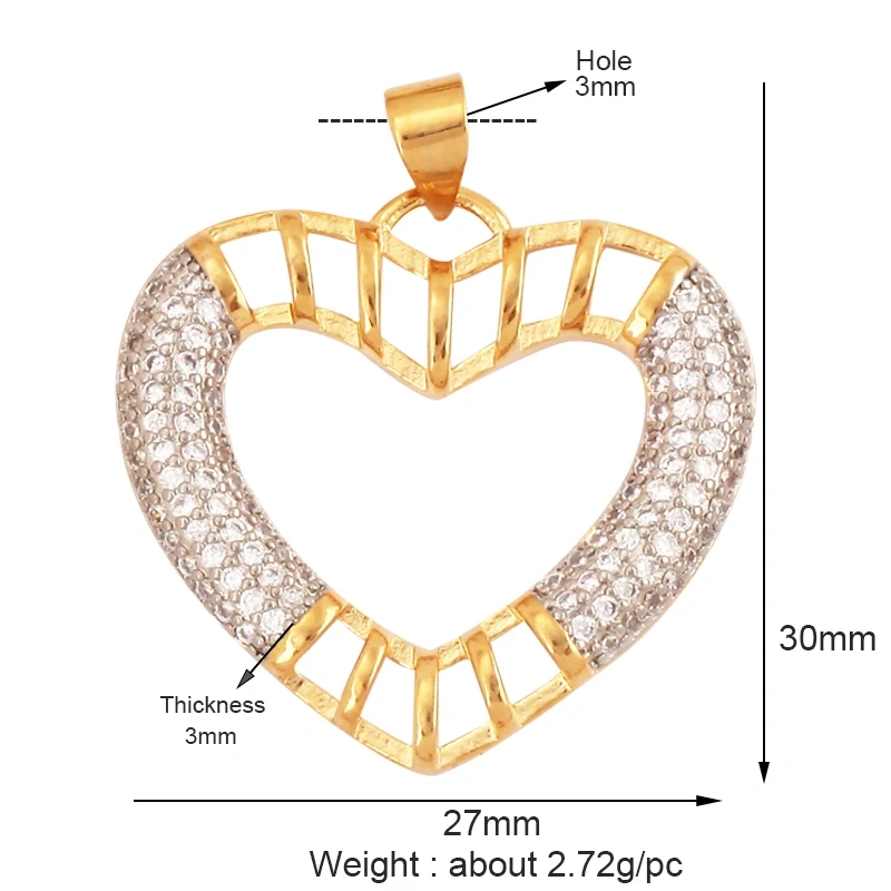 New Vintage Victorian Love Heart Zircon Charm Pendant,Creative Butterfly Pentacle 18K Gold Plated Jewelry Necklace Supplies L25