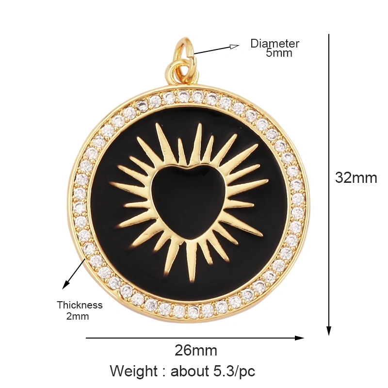 New Vintage Victorian Love Heart Zircon Charm Pendant,Creative Butterfly Pentacle 18K Gold Plated Jewelry Necklace Supplies L25