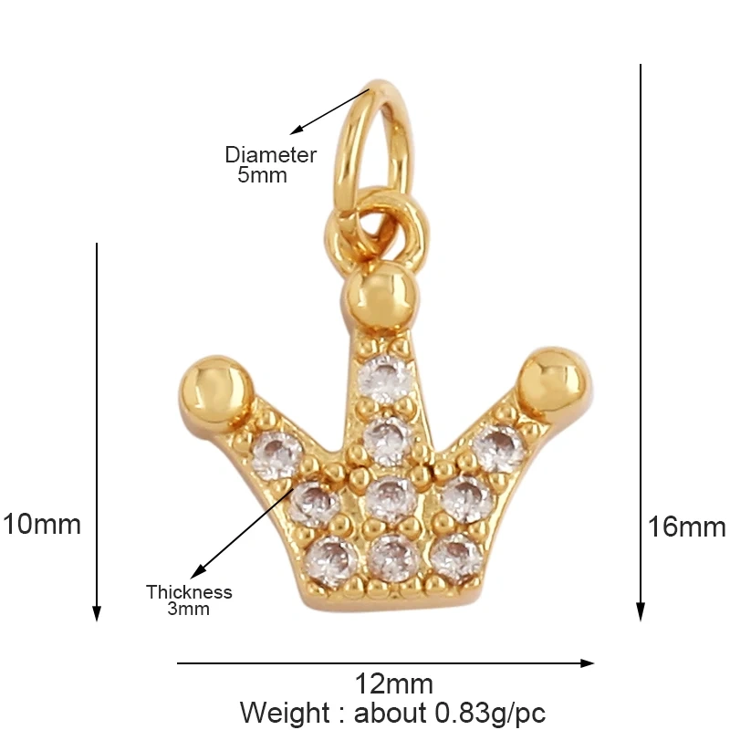 Trendy Crystal Heart Shape Charm Pendant,Colorful Zircon 18K Gold Plated Necklace Bracelet for Handmade Jewelry Accessories M78