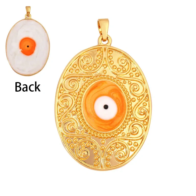 Trendy Colorful Evil Eye Charm Pendant Stone for Necklace,18K Gold Plated Zircon Bracelet Jewelry Accessories Supplies K60