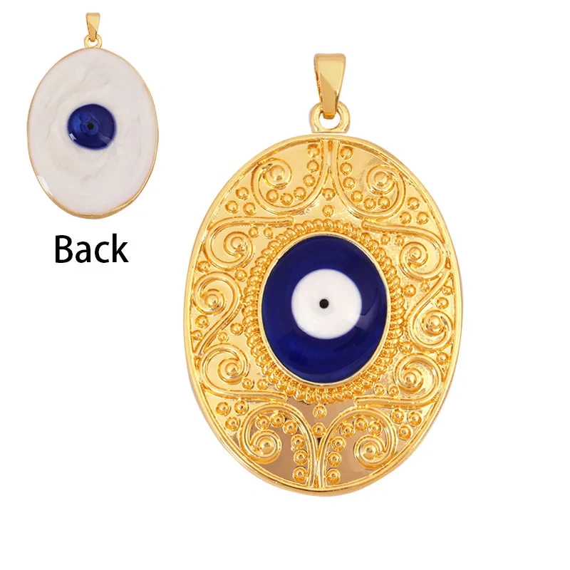 Trendy Colorful Evil Eye Charm Pendant Stone for Necklace,18K Gold Plated Zircon Bracelet Jewelry Accessories Supplies K60