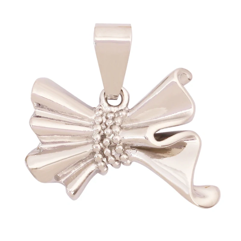 Trendy Bowknot Cubic Zirconia Charm Pendant,18K Gold Plated Necklace Bracelet DIY Handmade Jewelry Making Accessories Supply K61