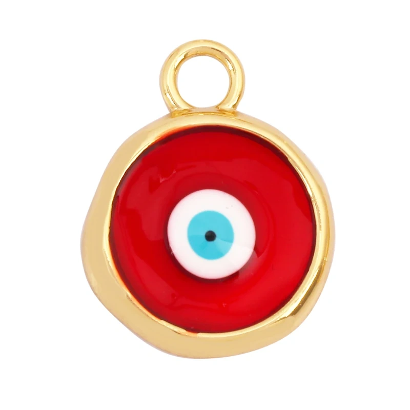 Trendy Colorful Evil Eye Charm Pendant Stone for Necklace,18K Gold Plated Zircon Bracelet Jewelry Accessories Supplies K60
