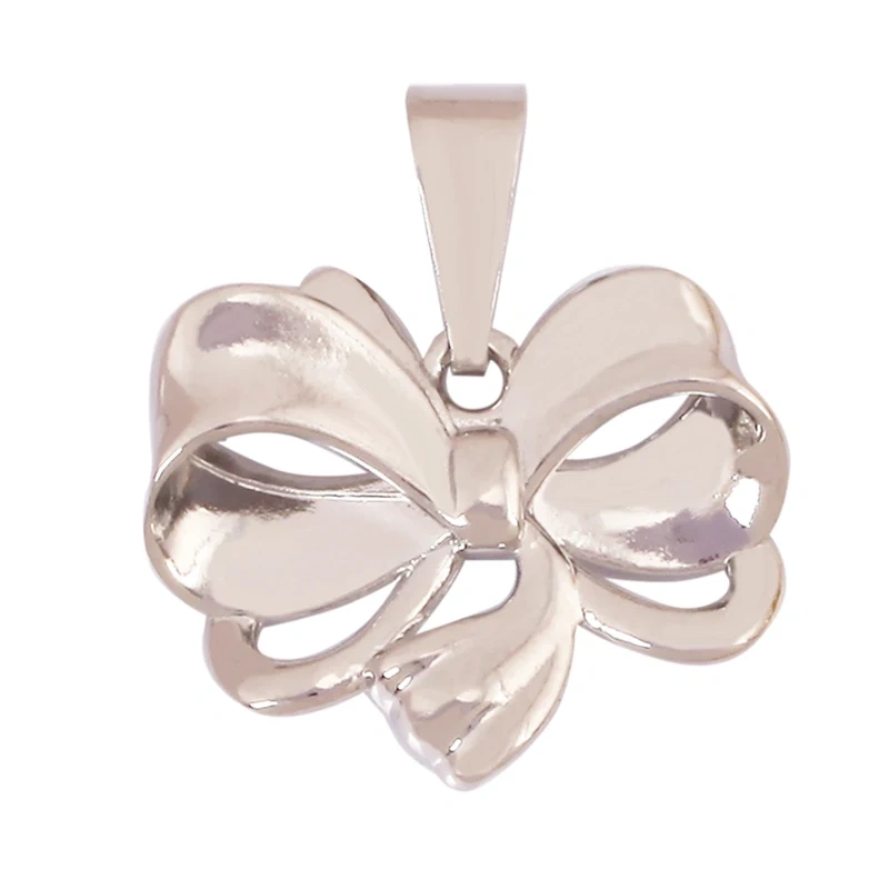 Trendy Bowknot Cubic Zirconia Charm Pendant,18K Gold Plated Necklace Bracelet DIY Handmade Jewelry Making Accessories Supply K61