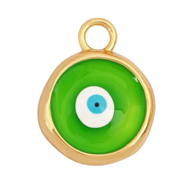 Trendy Colorful Evil Eye Charm Pendant Stone for Necklace,18K Gold Plated Zircon Bracelet Jewelry Accessories Supplies K60