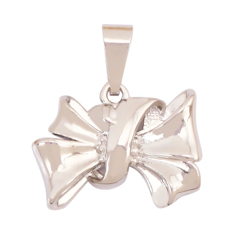 Trendy Bowknot Cubic Zirconia Charm Pendant,18K Gold Plated Necklace Bracelet DIY Handmade Jewelry Making Accessories Supply K61