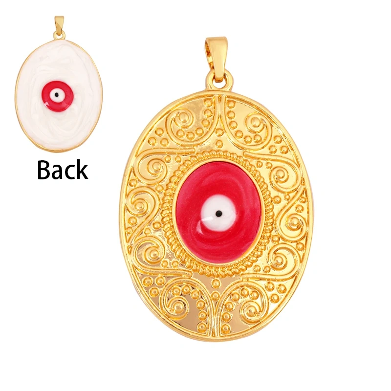 Trendy Colorful Evil Eye Charm Pendant Stone for Necklace,18K Gold Plated Zircon Bracelet Jewelry Accessories Supplies K60