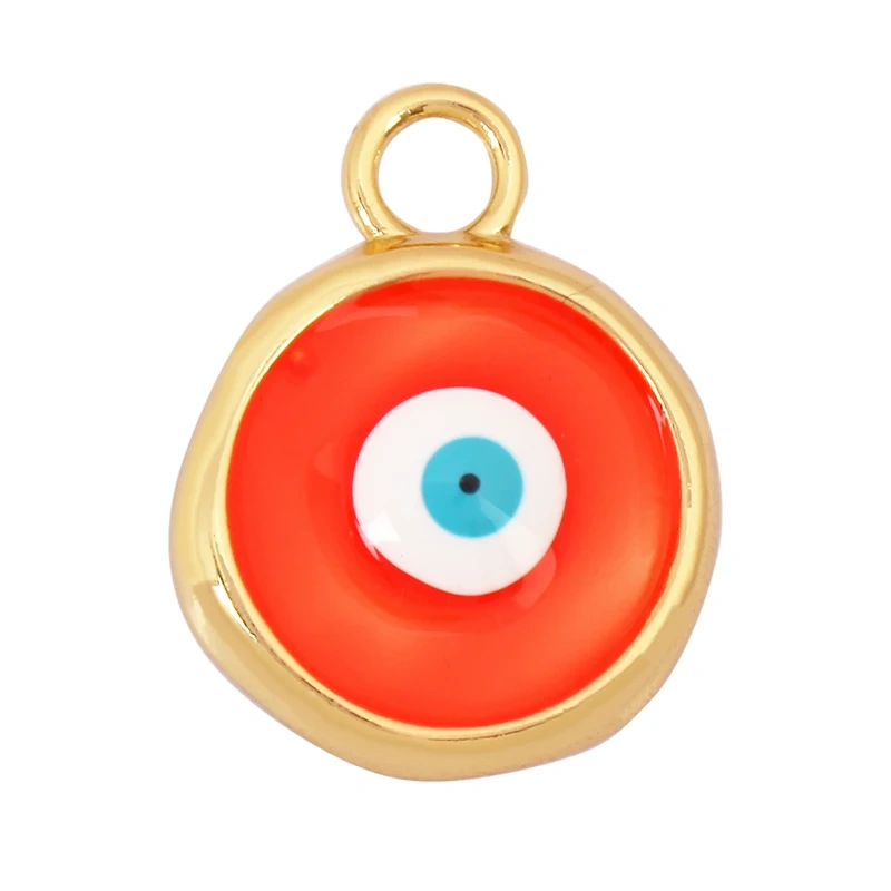 Trendy Colorful Evil Eye Charm Pendant Stone for Necklace,18K Gold Plated Zircon Bracelet Jewelry Accessories Supplies K60