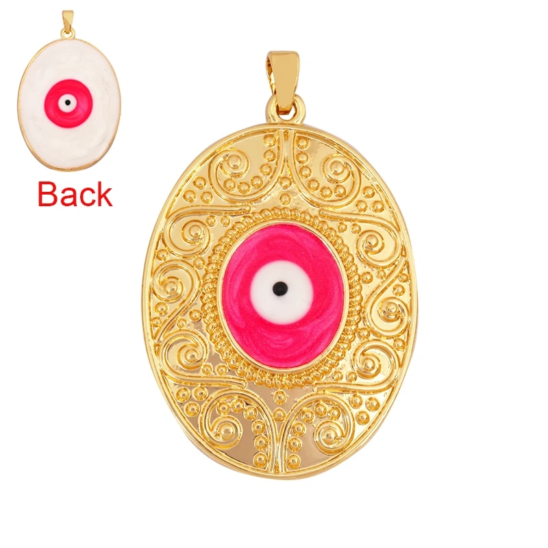Trendy Colorful Evil Eye Charm Pendant Stone for Necklace,18K Gold Plated Zircon Bracelet Jewelry Accessories Supplies K60