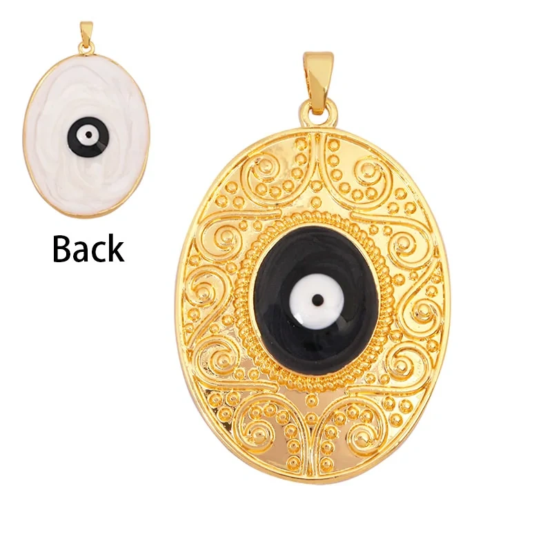 Trendy Colorful Evil Eye Charm Pendant Stone for Necklace,18K Gold Plated Zircon Bracelet Jewelry Accessories Supplies K60