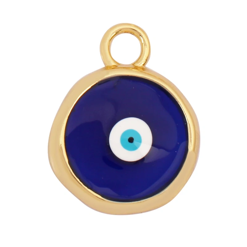 Trendy Colorful Evil Eye Charm Pendant Stone for Necklace,18K Gold Plated Zircon Bracelet Jewelry Accessories Supplies K60