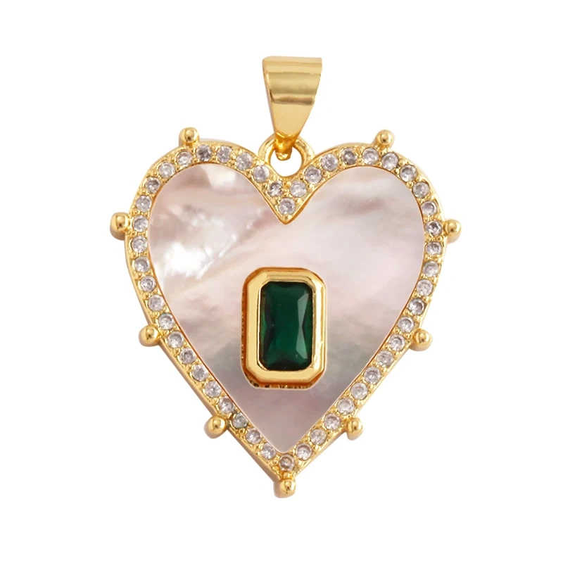 Trendy Round Heart Shape Natural Mother of Pearl Shell Agate Malachite Charm Pendant,Jewelry For Necklace Accessories Supply L55