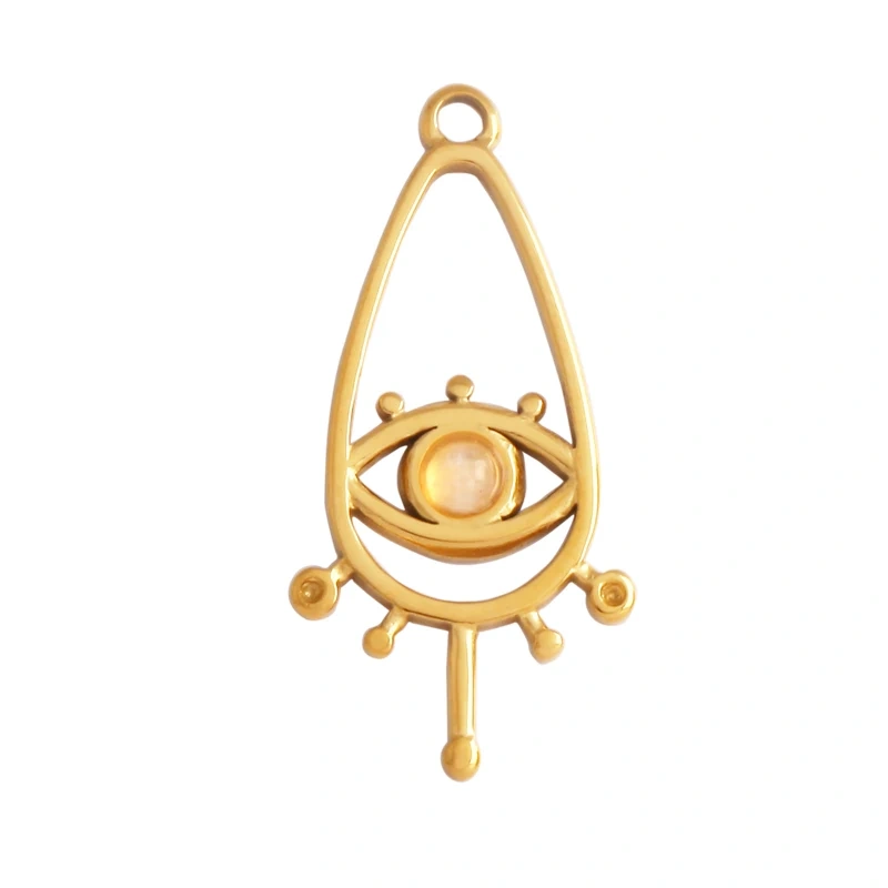 316 Stainless Steel Evil Luck Eye Gem Stone Charm Pendant,Bracelet Necklace Jewelry Components Accessories Supplies L72