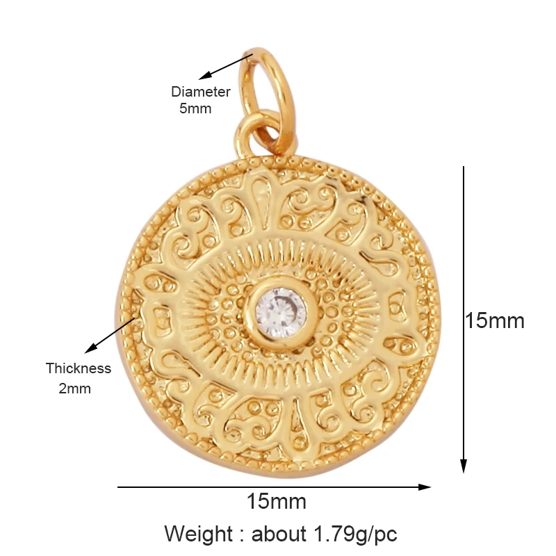 Trendy Amulet Turkish Lucky Evil Eye Charm Pendant,18K Gold Zirconia CZ Paved,Jewelry Necklace Bracelet Accessories Supplies L55