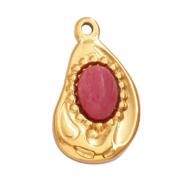 316 Stainless Steel Vaccum Plating Sun Fan Triangle Gem Stone Geometry Charm Pendant,DIY Bracelet Necklace Components Supply L72