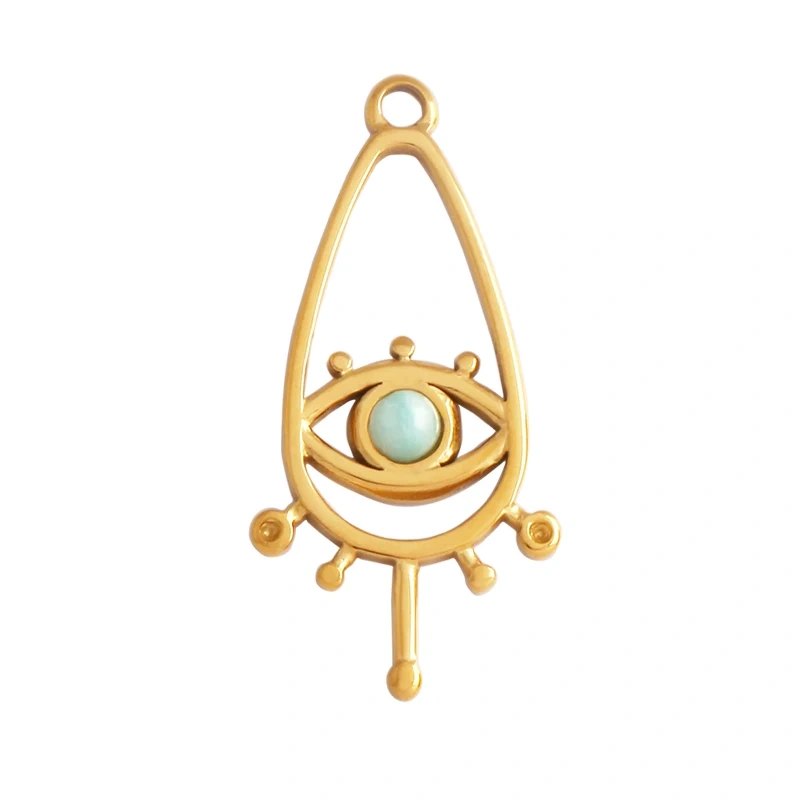 316 Stainless Steel Evil Luck Eye Gem Stone Charm Pendant,Bracelet Necklace Jewelry Components Accessories Supplies L72