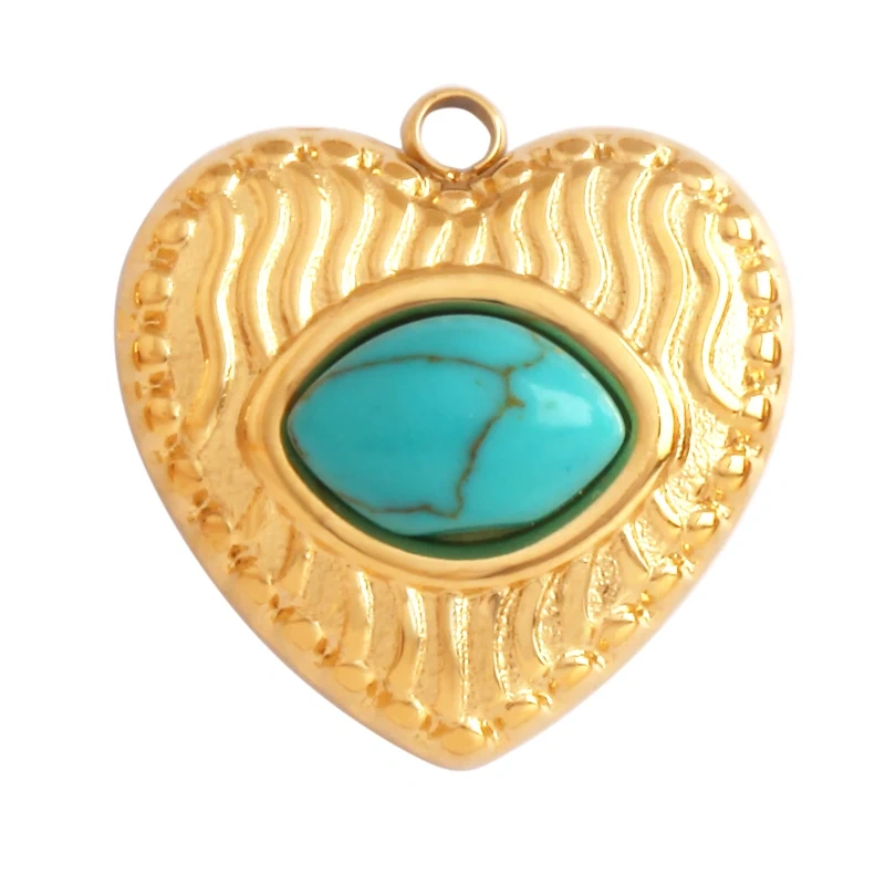 316 Stainless Steel Evil Luck Eye Gem Stone Charm Pendant,Bracelet Necklace Jewelry Components Accessories Supplies L72