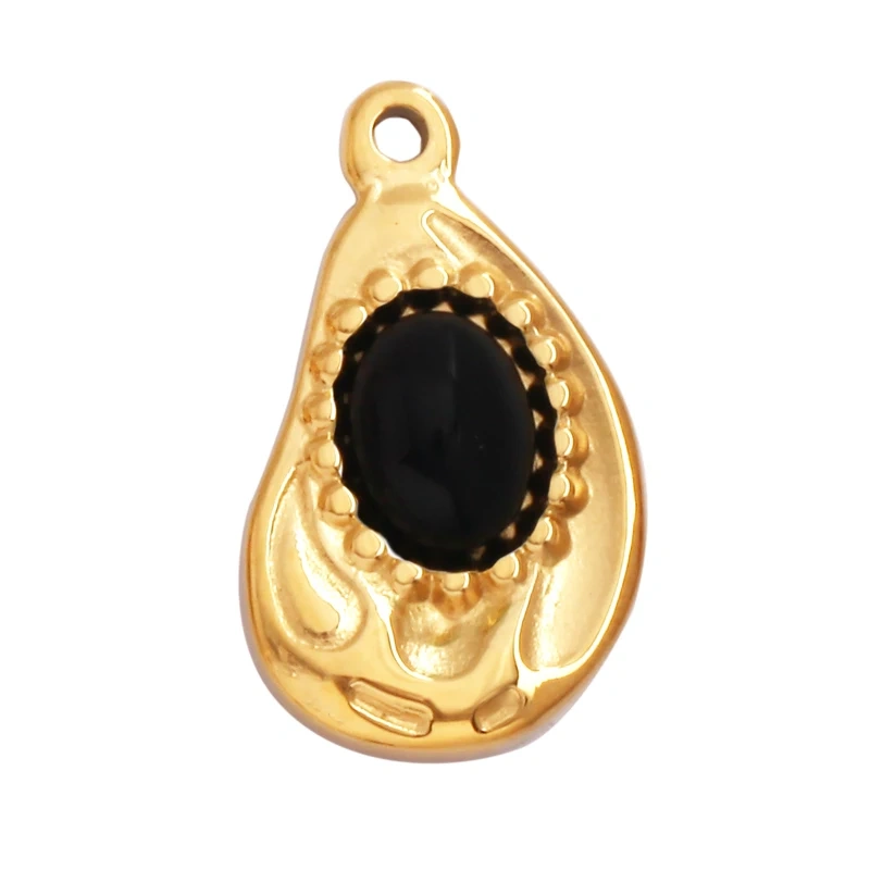 316 Stainless Steel Vaccum Plating Sun Fan Triangle Gem Stone Geometry Charm Pendant,DIY Bracelet Necklace Components Supply L72