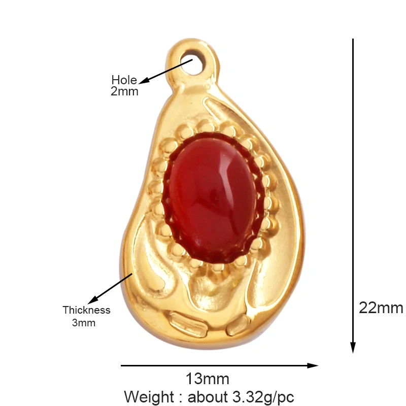 316 Stainless Steel Vaccum Plating Sun Fan Triangle Gem Stone Geometry Charm Pendant,DIY Bracelet Necklace Components Supply L72