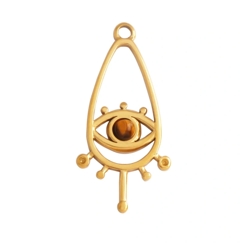 316 Stainless Steel Evil Luck Eye Gem Stone Charm Pendant,Bracelet Necklace Jewelry Components Accessories Supplies L72