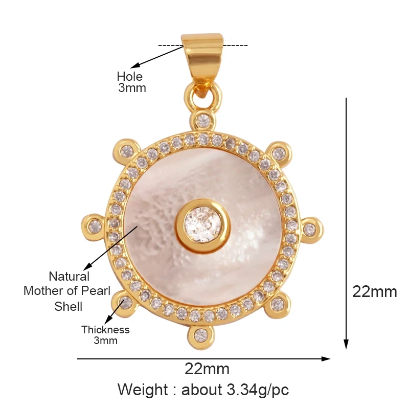 Trendy Round Heart Shape Natural Mother of Pearl Shell Agate Malachite Charm Pendant,Jewelry For Necklace Accessories Supply L55