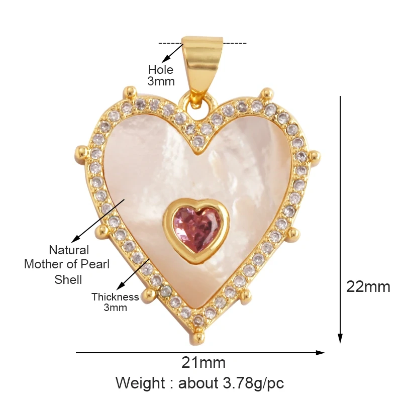 Trendy Round Heart Shape Natural Mother of Pearl Shell Agate Malachite Charm Pendant,Jewelry For Necklace Accessories Supply L55