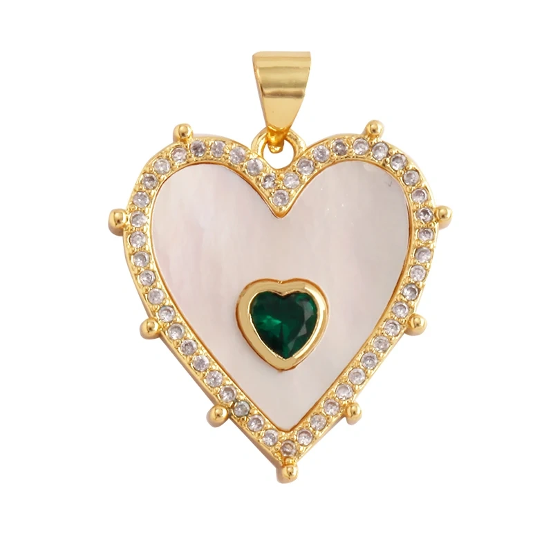 Trendy Round Heart Shape Natural Mother of Pearl Shell Agate Malachite Charm Pendant,Jewelry For Necklace Accessories Supply L55