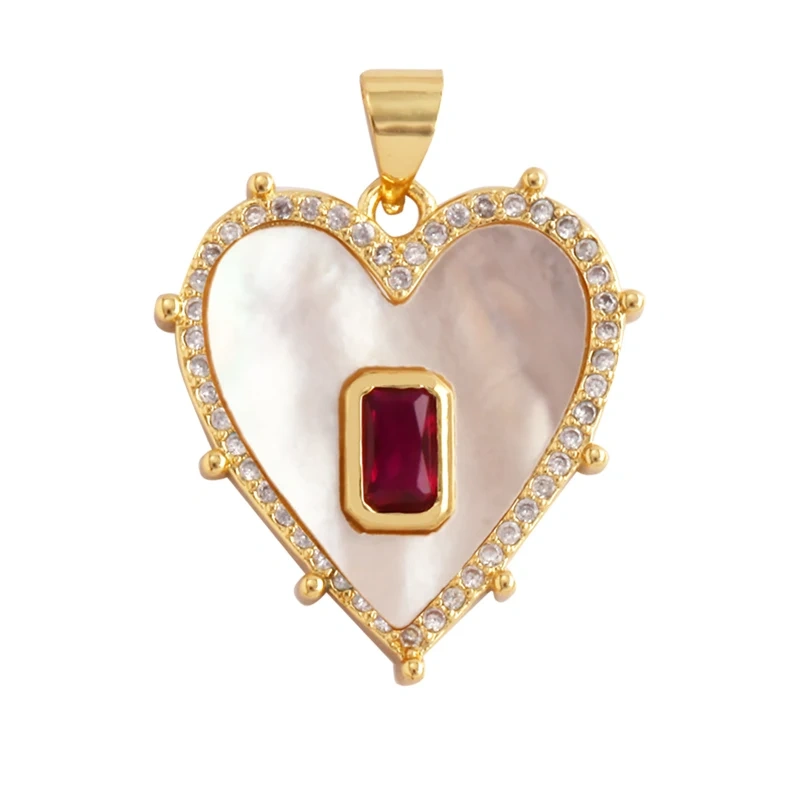 Trendy Round Heart Shape Natural Mother of Pearl Shell Agate Malachite Charm Pendant,Jewelry For Necklace Accessories Supply L55