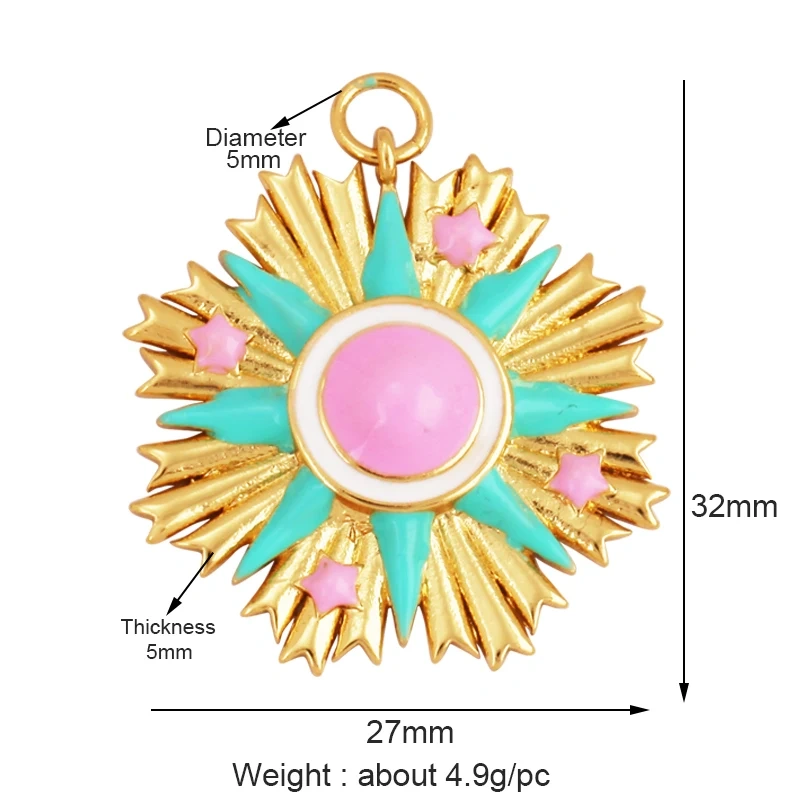 Enamel Tarot Cards Focal Mega Pendant,New 18K Real Gold Plated Shell DIY Jewelry Accessories  for Bracelets Necklaces Making M07