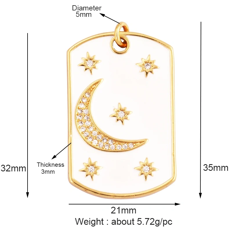 Enamel Tarot Cards Focal Mega Pendant,New 18K Real Gold Plated Shell DIY Jewelry Accessories  for Bracelets Necklaces Making M07