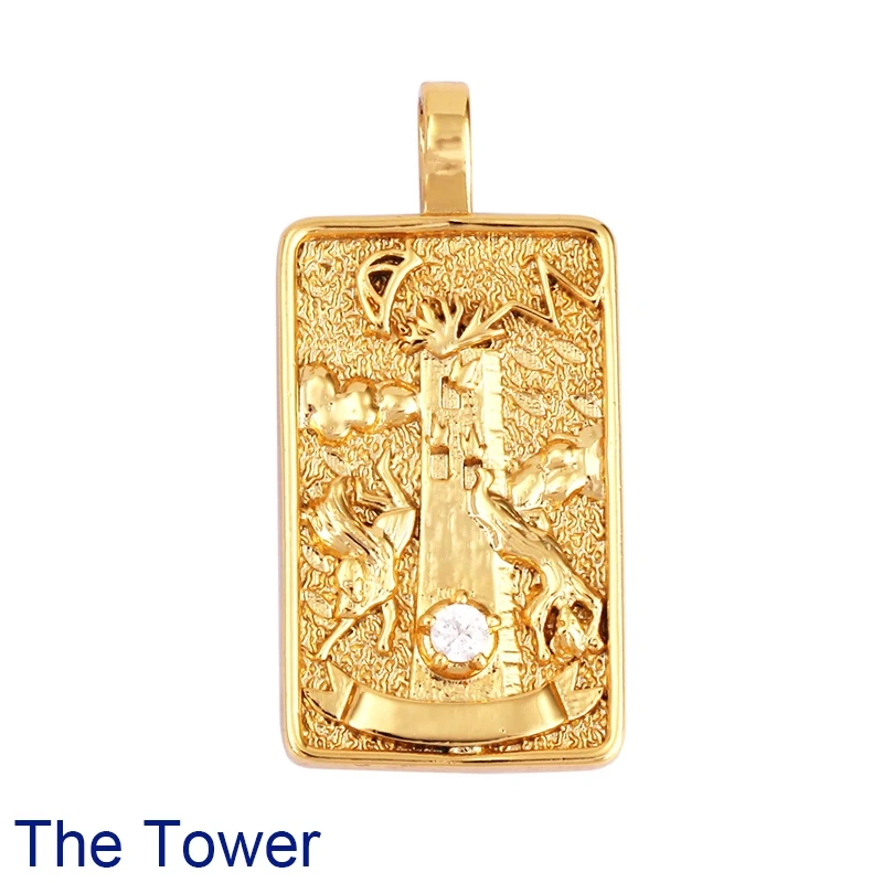 Tarot Cards Charm Pendant ,2021 New  18K Real Gold Plated DIY Jewelry Accessories  for Bracelets Necklaces Making