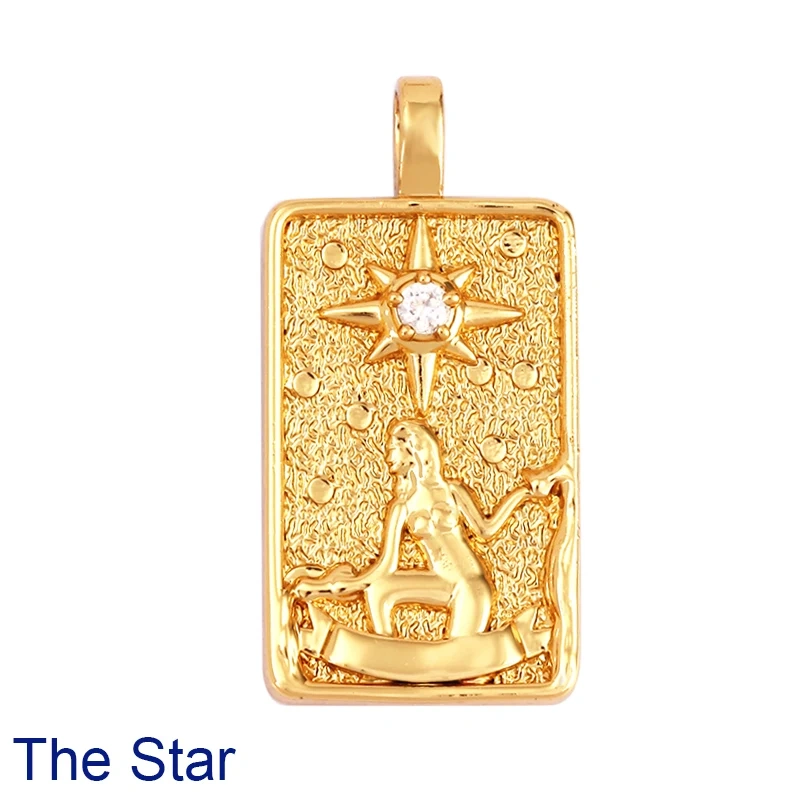Tarot Cards Charm Pendant ,2021 New  18K Real Gold Plated DIY Jewelry Accessories  for Bracelets Necklaces Making