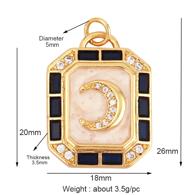 Enamel Tarot Cards Focal Mega Pendant,New 18K Real Gold Plated Shell DIY Jewelry Accessories  for Bracelets Necklaces Making M07