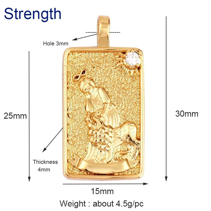 Tarot Cards Charm Pendant ,2021 New  18K Real Gold Plated DIY Jewelry Accessories  for Bracelets Necklaces Making