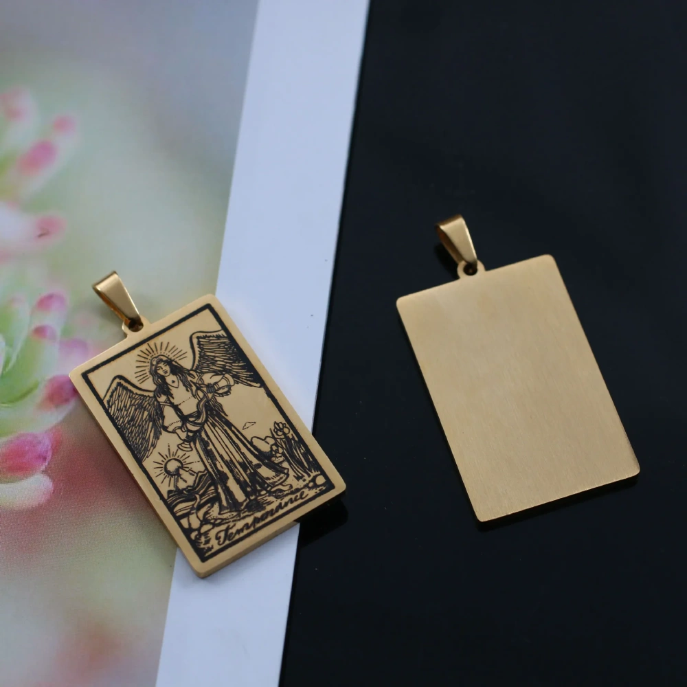 Popular European American Vintage Stainless Steel 22 Pieces Tarot Pendant,18K Vacuum Plated Titanium Men's Necklace Supplies N30