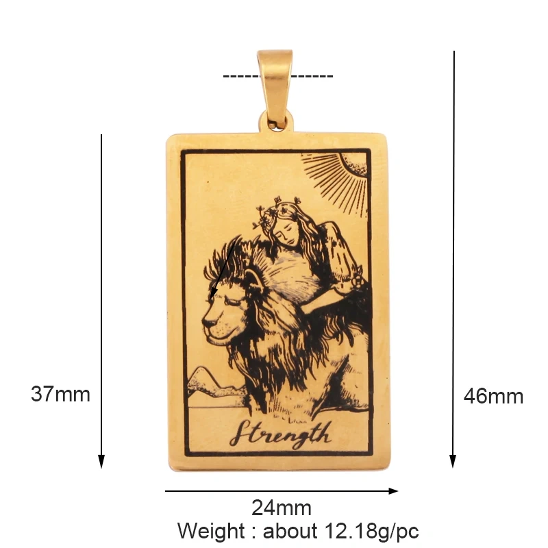 Popular European American Vintage Stainless Steel 22 Pieces Tarot Pendant,18K Vacuum Plated Titanium Men's Necklace Supplies N30