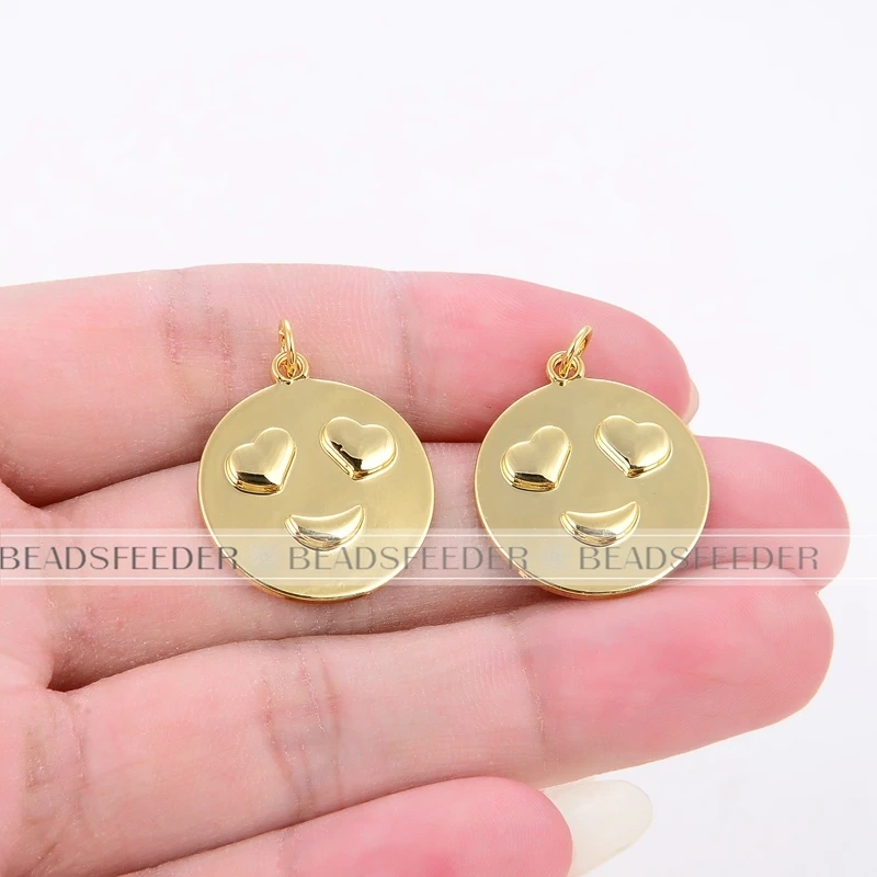 Smile Happy Cry Face Expression Emotion  Love Call Me  Charm Pandent in Gold Colour, Jewelry Necklace Bracelet Making Supplies