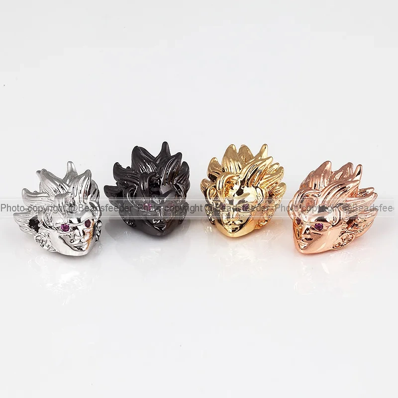 Dragon Ball Evolution Super Saiyan Majin Buu Piccolo Kuririn Carton Loose Brass Gold  Beads ,Mens Bracelet Making Supplies