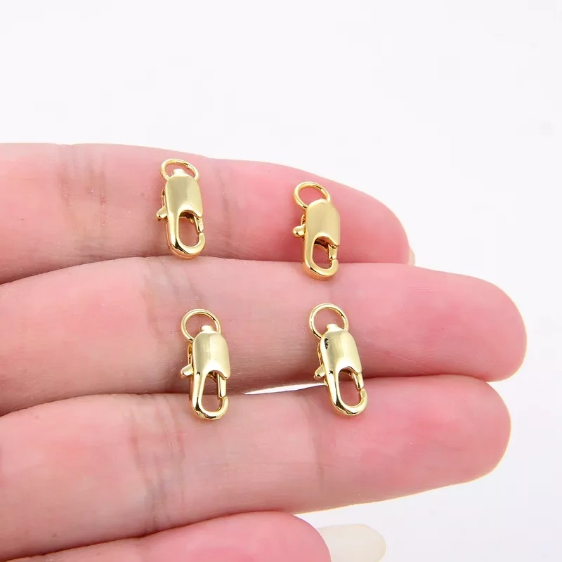 Brass based lobster clasp 12mm ,real gold plated , not easy to tarnish , bracelet/necklace/Jewelry beading making supplies