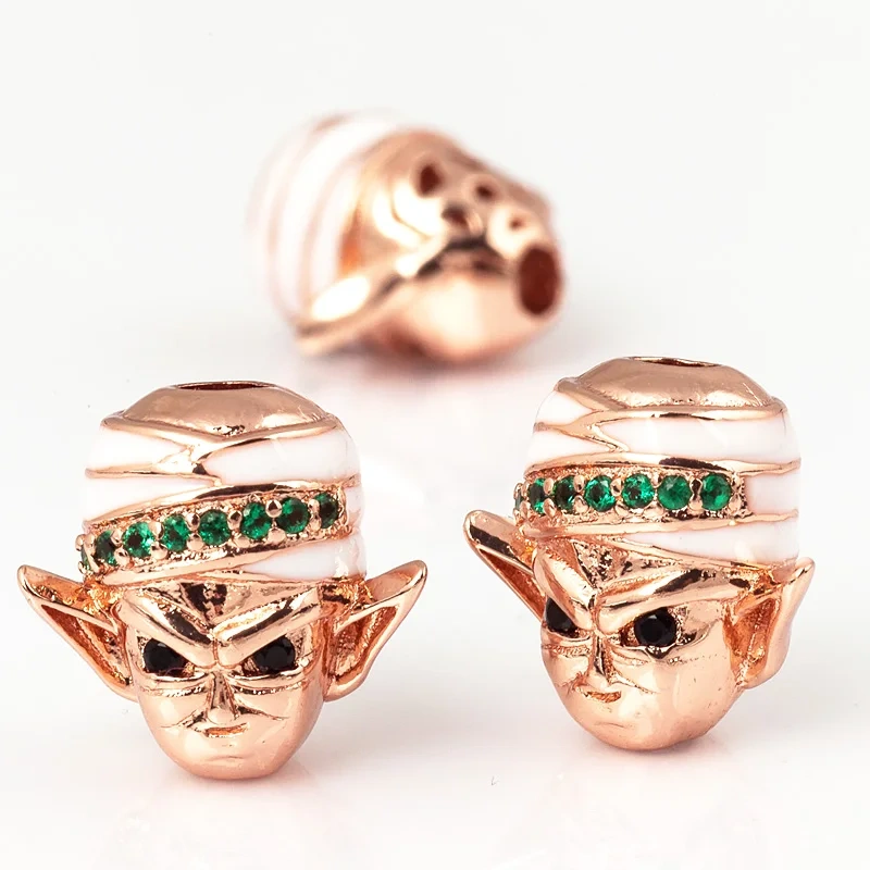 Carton Loose Brass Gold  Beads ,Mens Bracelet Making Supplies，18K Real Gold Plated ， Jewelry Making Accessories