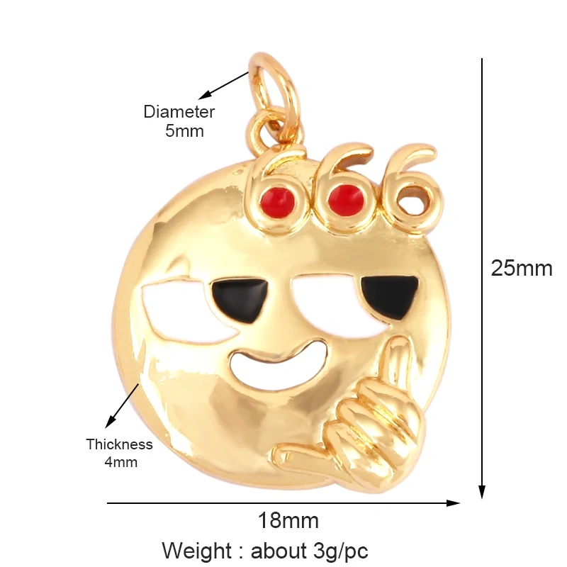 Happy Cry Face Expression Emotion  Love Call Me  Charm Pandent in Gold Colour, Jewelry Necklace Bracelet Making Supplies L70