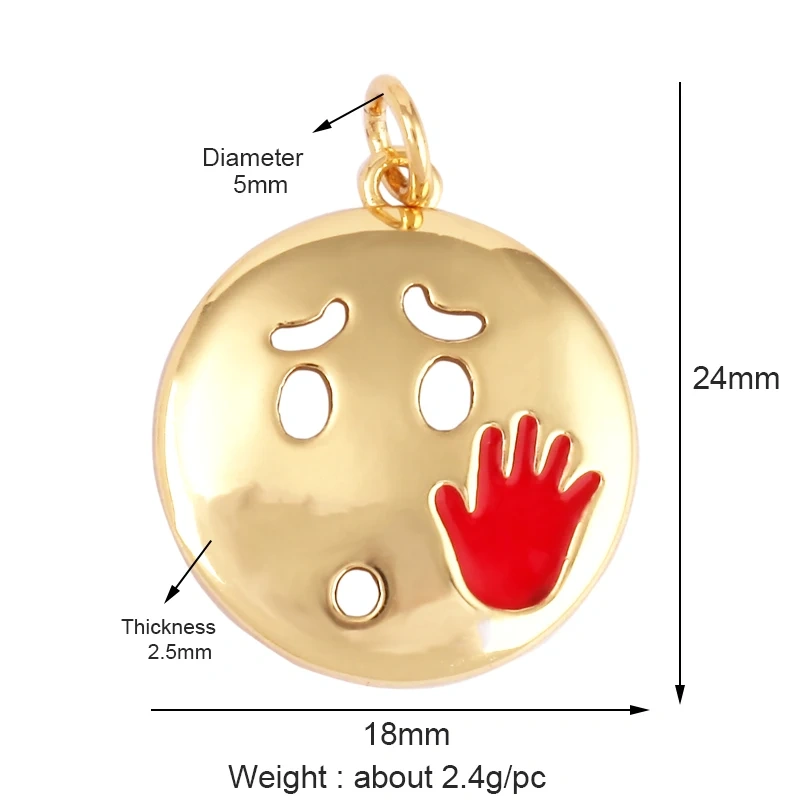 Happy Cry Face Expression Emotion  Love Call Me  Charm Pandent in Gold Colour, Jewelry Necklace Bracelet Making Supplies L70