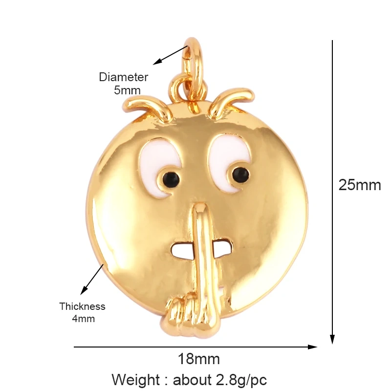 Happy Cry Face Expression Emotion  Love Call Me  Charm Pandent in Gold Colour, Jewelry Necklace Bracelet Making Supplies L70