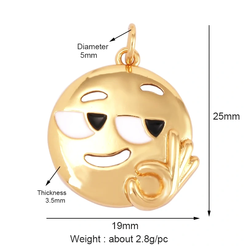 Happy Cry Face Expression Emotion  Love Call Me  Charm Pandent in Gold Colour, Jewelry Necklace Bracelet Making Supplies L70