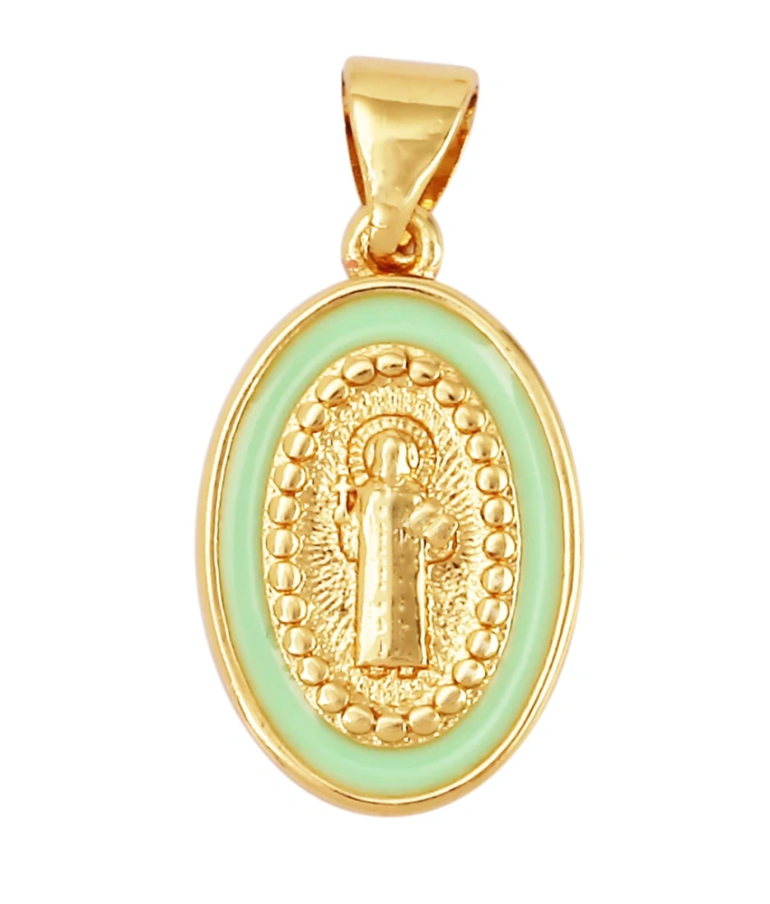 Enamel Miraculous Medal Virgin Mary Catholic Holy Charm,18K Gold Colour Plated ,Craft Jewelry For Diy Necklace Wholesale M53