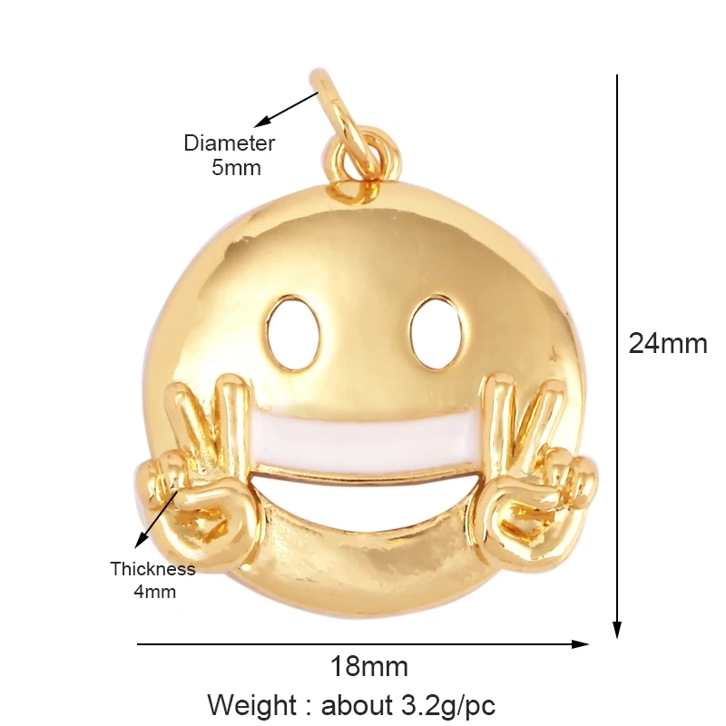 Happy Cry Face Expression Emotion  Love Call Me  Charm Pandent in Gold Colour, Jewelry Necklace Bracelet Making Supplies L70