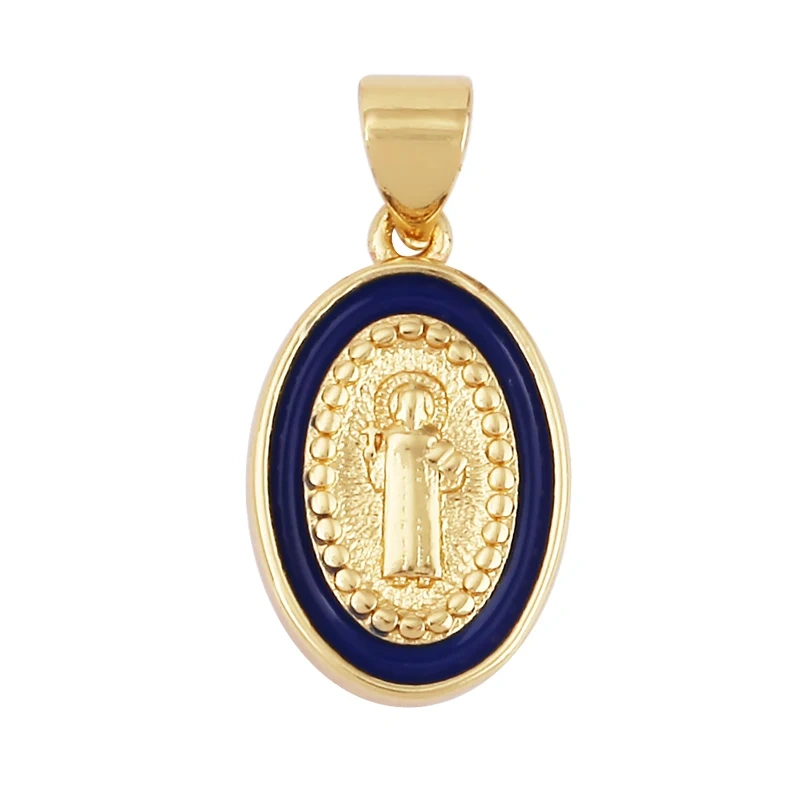 Enamel Miraculous Medal Virgin Mary Catholic Holy Charm,18K Gold Colour Plated ,Craft Jewelry For Diy Necklace Wholesale M53